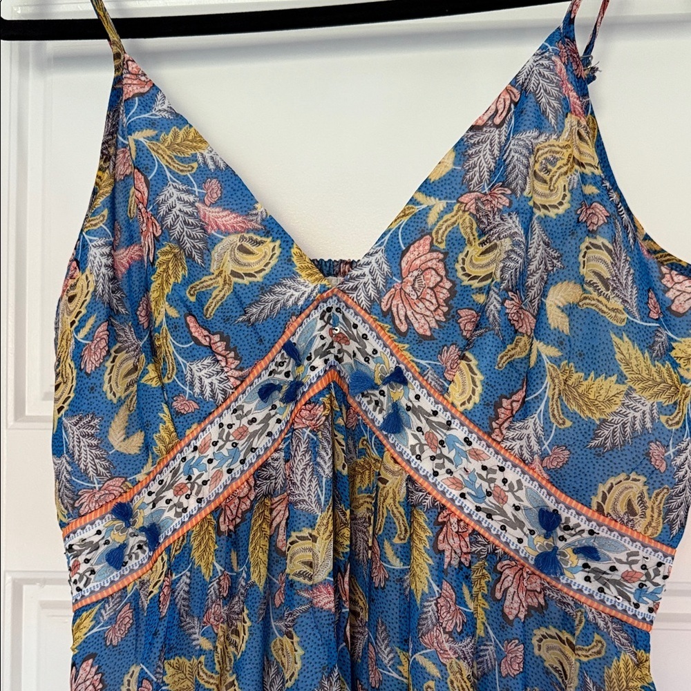 Anthropologie VERB Midi Sundress Vineyard Tiered Floral by Pallavi Singhee Sz 8 - Picture 3 of 11